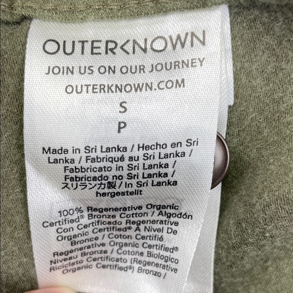 NEW Outerknown S Men's Blanket Shirt 100% Organic Cotton Green Womens M/L - Picture 5 of 10